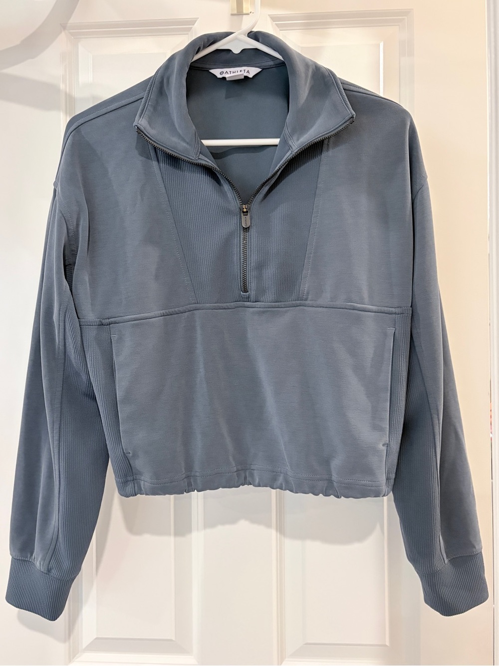 Athleta Seasoft Rib 1/4 zip pullover Sweatshirt